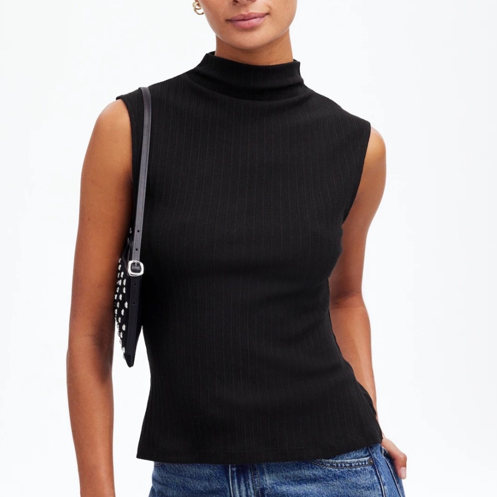 Ribbed Mockneck Tank
